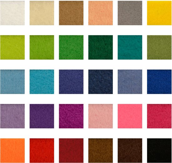 lapjes vilt verschillende kleuren