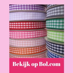Satijnen lint en band met ruitjes