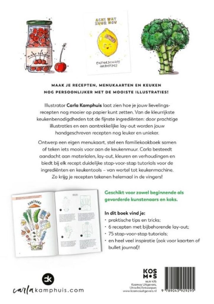 Recepten tekenen boek achterkant
