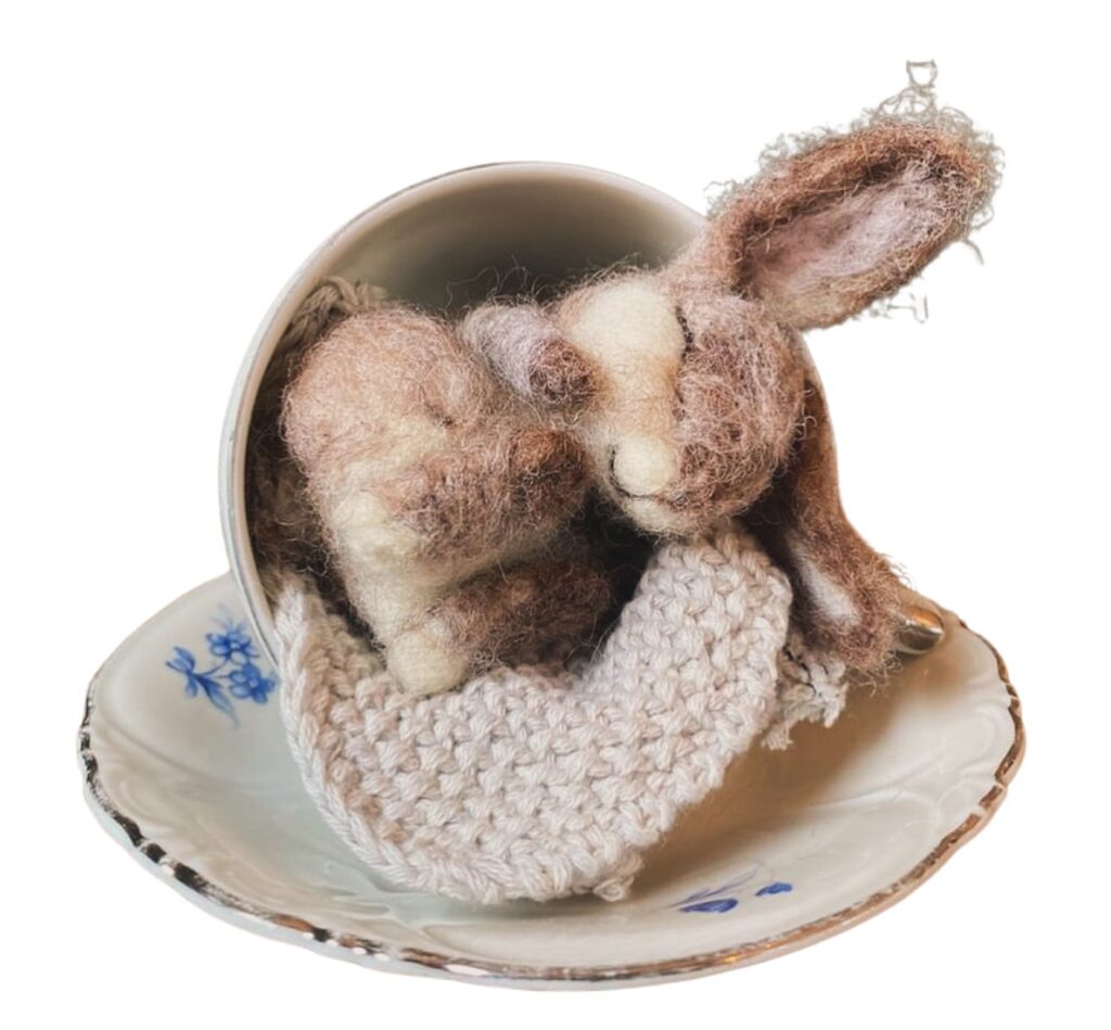 Naaldvilten pakket tea bunny